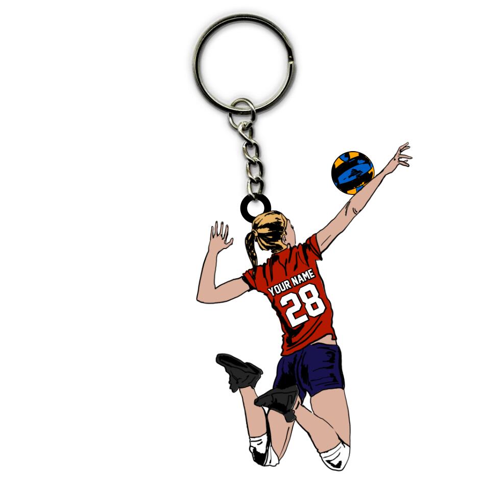 Volleyball Keychain Attacking Player Personalized Gift