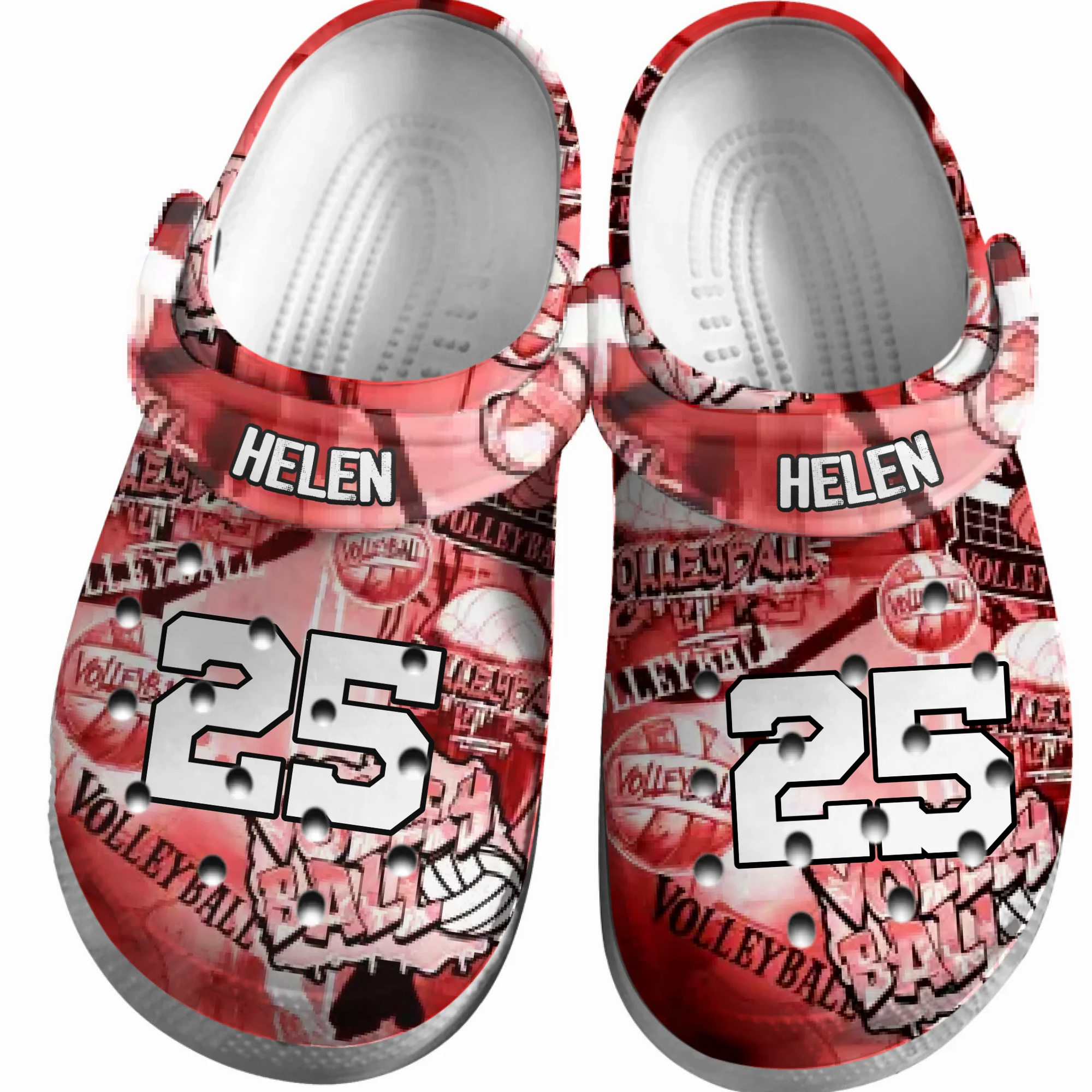 Volleyball Clogs Graffiti Art 01 Red Version Personalized Gift