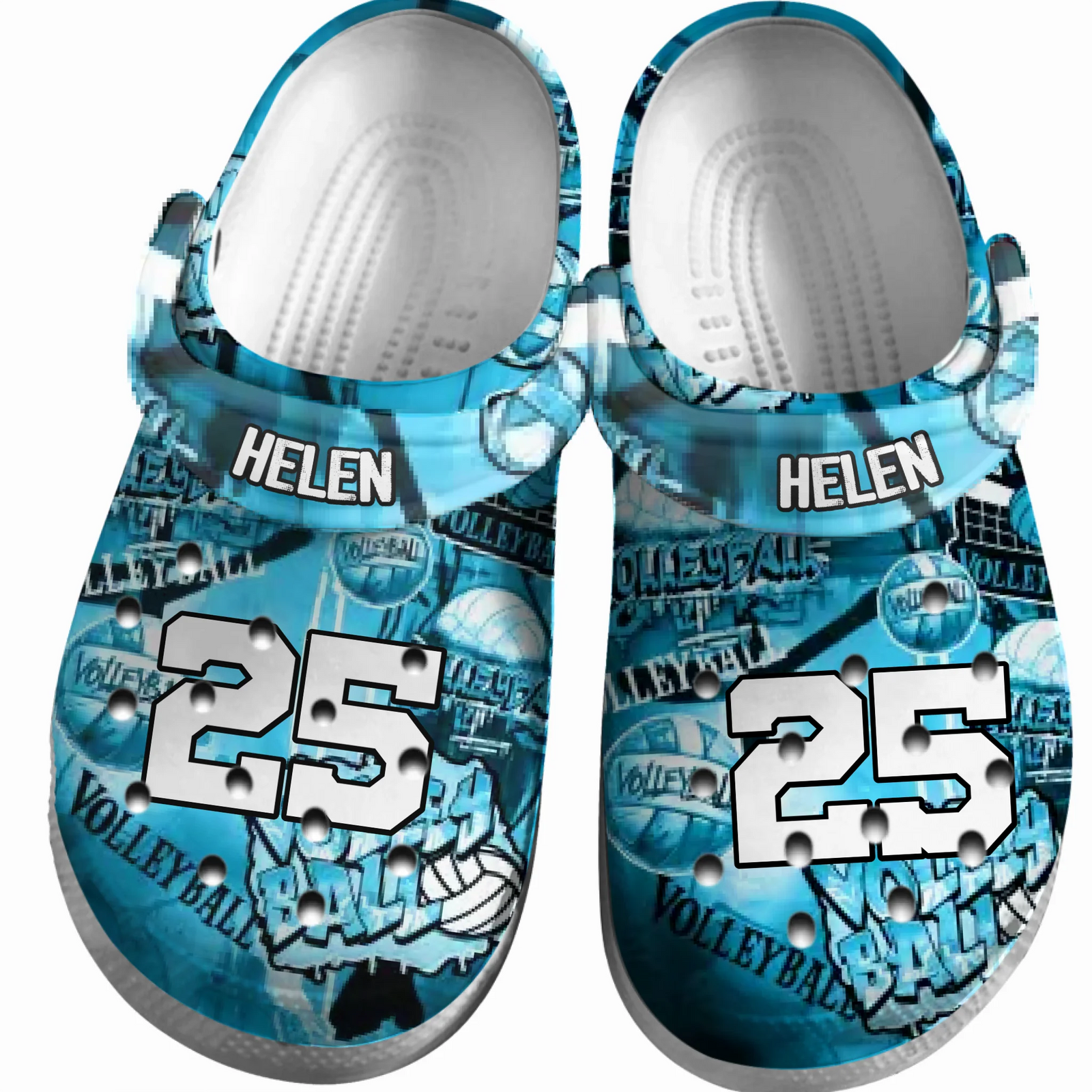 Volleyball Clogs Graffiti Art 01 Sky Version Personalized Gift