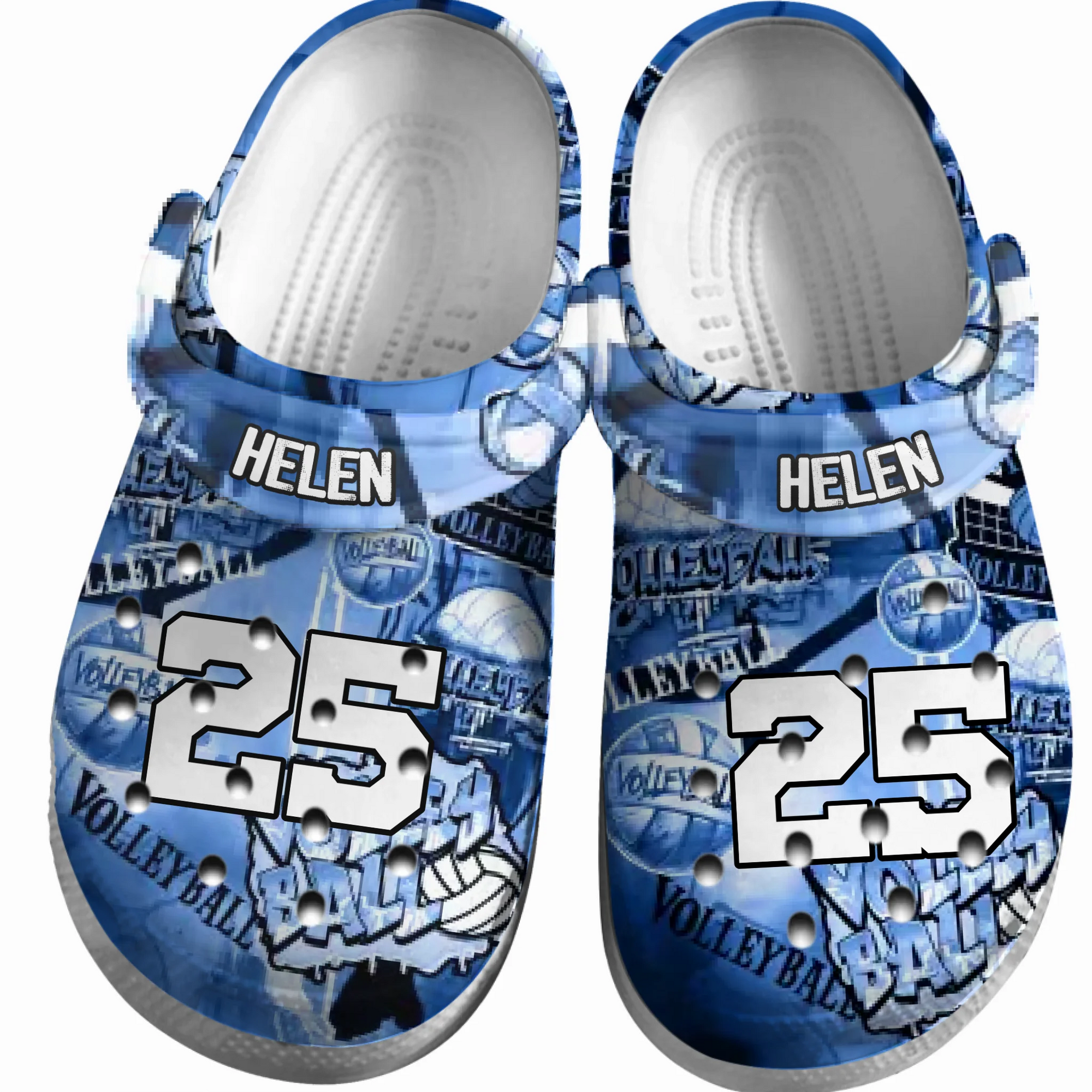 Volleyball Clogs Graffiti Art 01 Navy Version Personalized Gift
