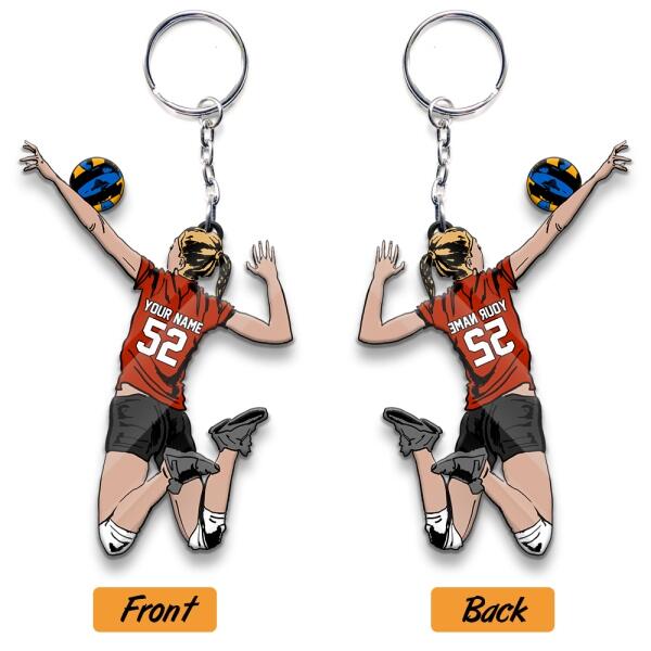 Volleyball Keychain Attacking Player Personalized Gift