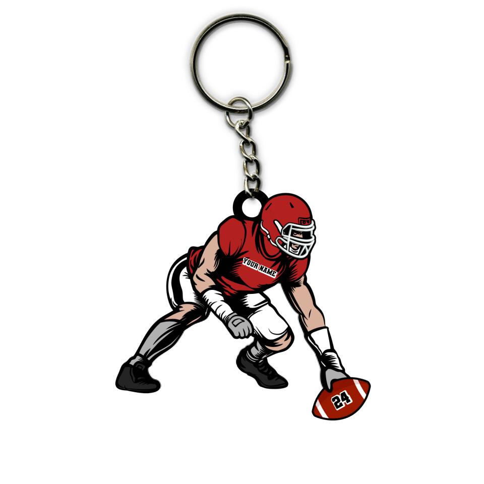Football Keychain Lineman Personalized Sport Gift
